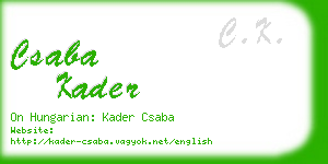 csaba kader business card